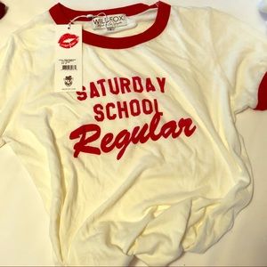 NWT Wildfox Saturday School Regular T-shirt